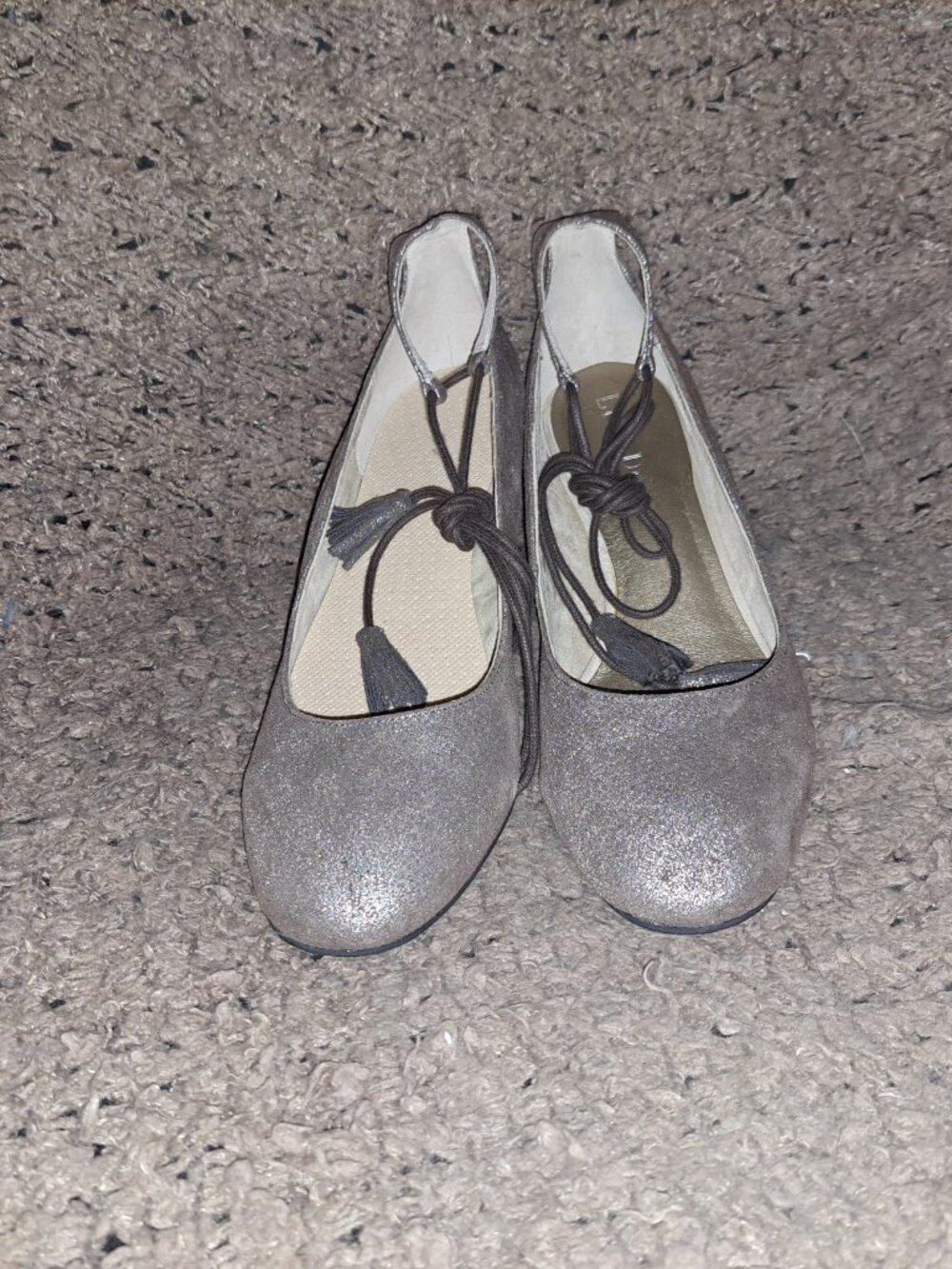ANTHROPOLOGIE-LIEN DO-Metallic Suede-Pachuca Lace Up Tassel Heel-Sz 10-Near Min - Picture 3 of 8